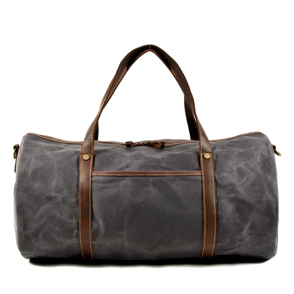 Retro Style Waterproo Travel Bag Large Capacity Men Outdoor Duffel Bags Europen Male Travel Handbags Waxed Canvas 3