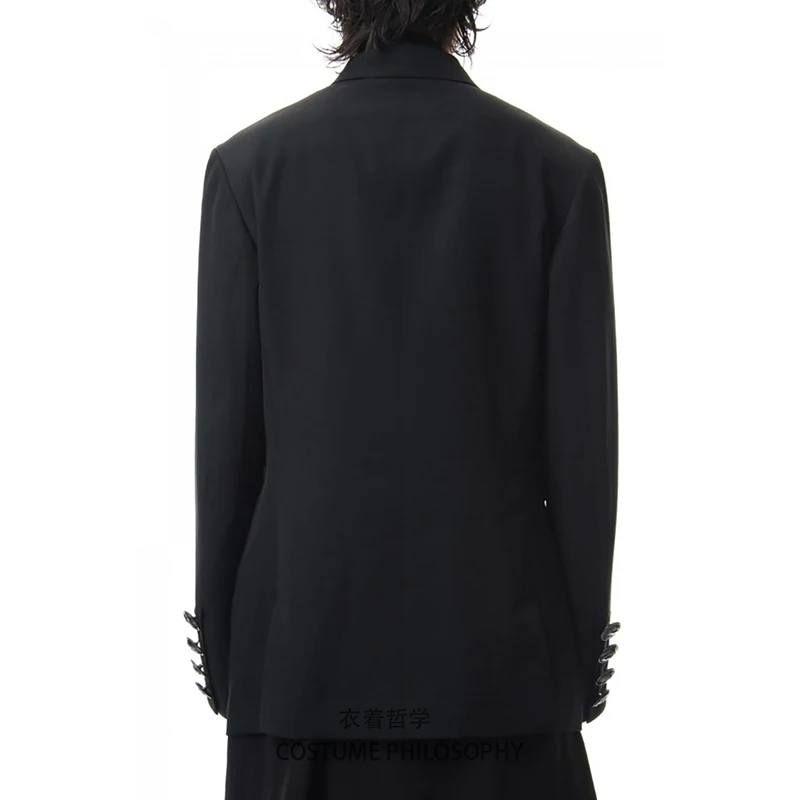 S~ 6XL! Настраиваемая новая мужская одежда Yamamoto индивидуальный свободный костюм два двубортных простого повседневного костюма