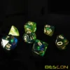 Bescon New Moonstone Dice Azure Stone, Polyhedral Dice Set of 7 2