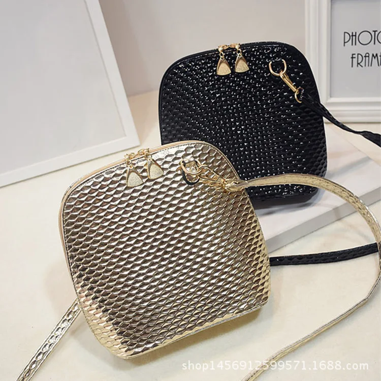 

Spring New Style Europe And America Summer Handbag Oblique Shoulder Bag Shell Women's Solid Color PU Handbag Bag