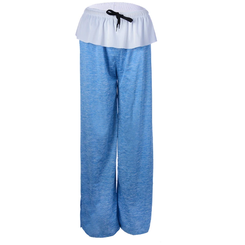 Женские широкие брюки Yaga повседневные женские Лоскутные Спортивные брюки Hoomie хип-хоп уличные брюки свободные прямые дышащие брюки - Цвет: light blue