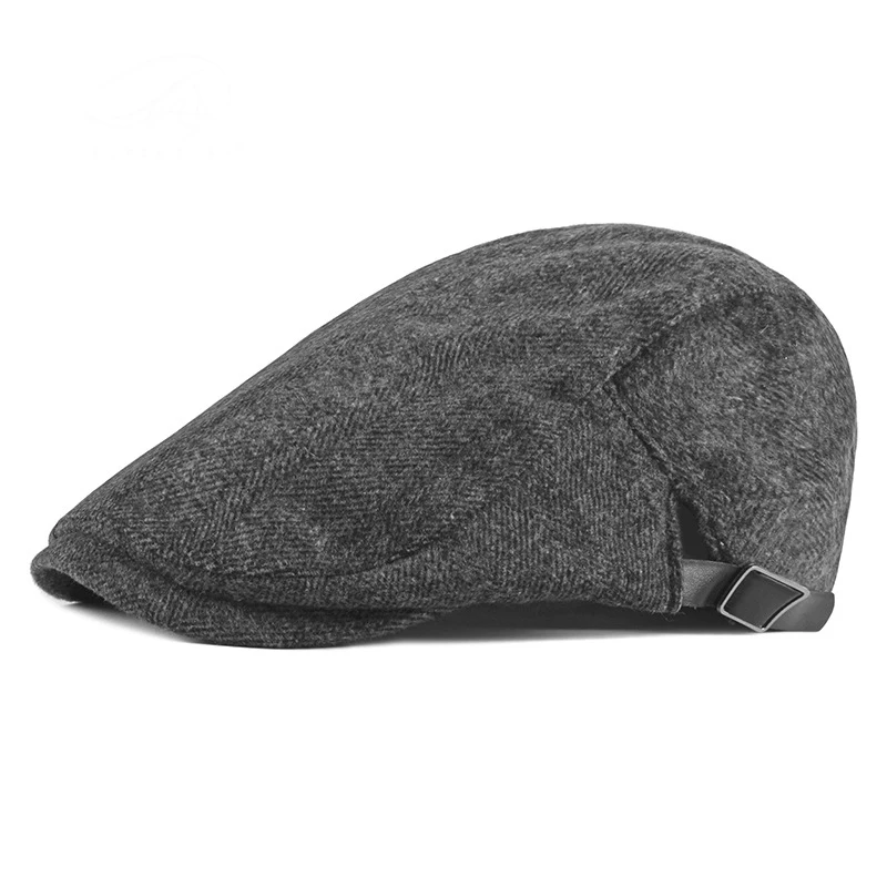 Gray beret FS осень зима мужские береты Регулируемая бейсбольная кепка таксистка газетчик плюща Кепка s Винтаж Ретро берет Кепка s черный серый кофе - Цвет: Gray beret