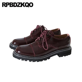 

patent leather genuine ladies lace up chinese fashion red wine designer shoes china 2019 shallow black round toe women oxfords
