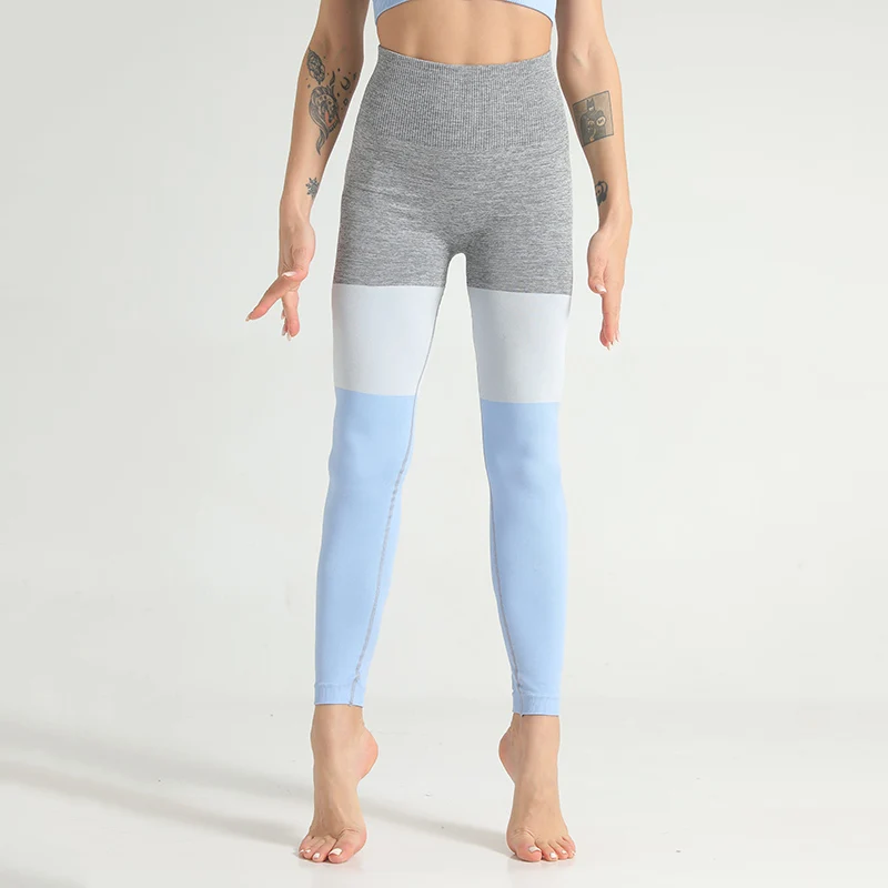 NS-6091 Pants Blue Новинка, женские бесшовные леггинсы для спортзала, штаны с высокой талией, леггинсы, спортивные женские обтягивающие штаны для занятий спортом и тренировок, женская одежда - Цвет: NS-6091 Pants Blue