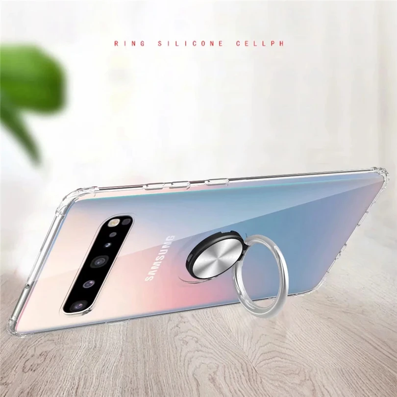 Automatic Pop up Phone Case For Samsung Galaxy S10 5G Plus S10E Cover With Bombable Ring Clear Slim Rubber Skin |