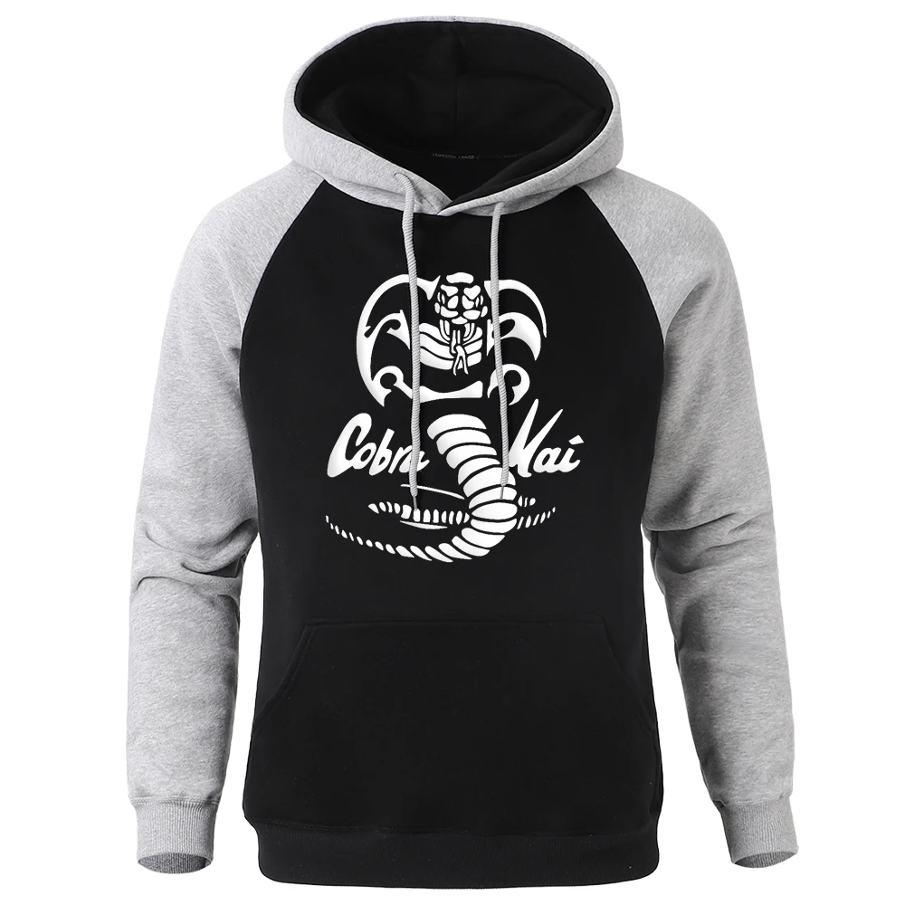 Reducido Sudadera con capucha Cobra Kai DOJO para hombre, Sudadera con capucha de lana cálida raglán, sudadera de estilo Hip Hop callejero para hombre, sudaderas casuales de manga larga coreanas para hombres y9VKMj0JMkD