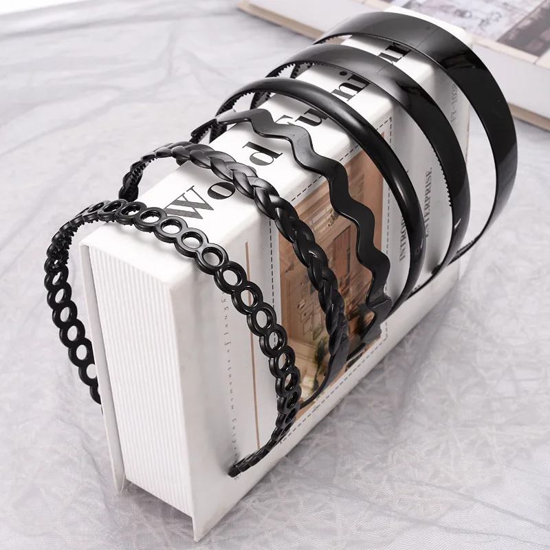 1pc Fashion Wave Mens Women Unisex Plastic Resin Black Wavy Hair Head Hoop Band Sport Headband Accessories Headdress |