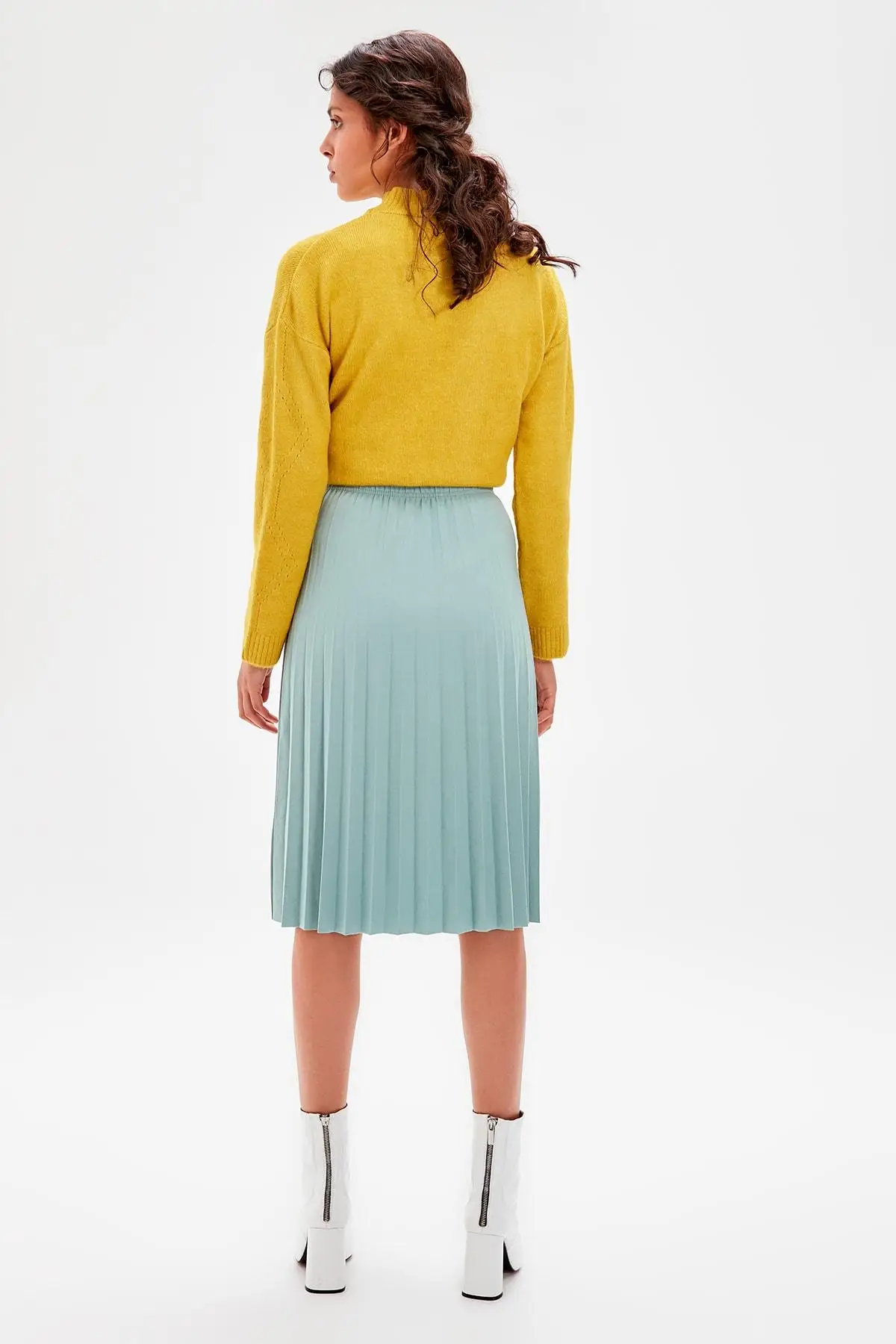 Trendyol Мятная трикотажная юбка Pilise TWOSS19FV0195