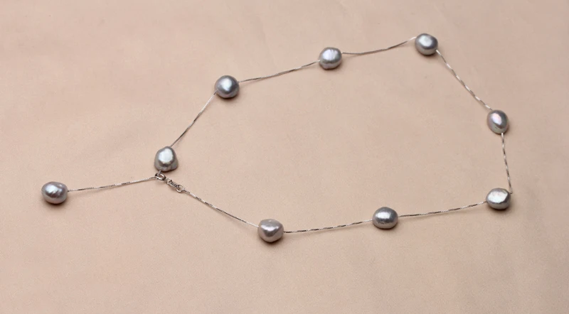 925 Серебряная цепочка Ожерелье из настоящего жемчуга, ожерелье из нескольких речной жемчуг для женщин, ожерелье из натуральных бусин рождественские подарки