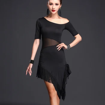 

New Style Latin Dance Costume Spandex Fringe Latin Dance Dress For Women Latin Dance Competition Dresses M-3XL