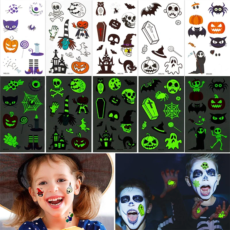 5 шт. милые наклейки на тему Хэллоуина Kawaii Канцелярские Stikers Скрапбукинг Diy Наклейка светящаяся Рождественская бумага Pegatinas Aufkleber