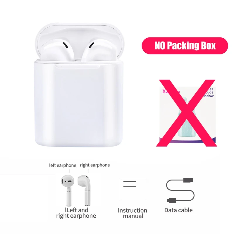 White No Box Bluetooth с сенсорным управлением наушники Tws Bluetooth гарнитура Беспроводные наушники Handsfree наушники Bluetooth наушники в ухо - Цвет: White No Box