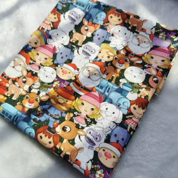 

christmas character print 100% Cotton Fabric for Sewing Dress Cloth Making bags handmade accessories DIY patchwork cover cloth