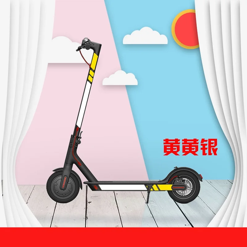 Высокое качество отражающий стиль Стикеры s для Xiaomi Mijia M365 электрический скутер скейтборд Предупреждение полосы Стикеры аксессуары - Цвет: J