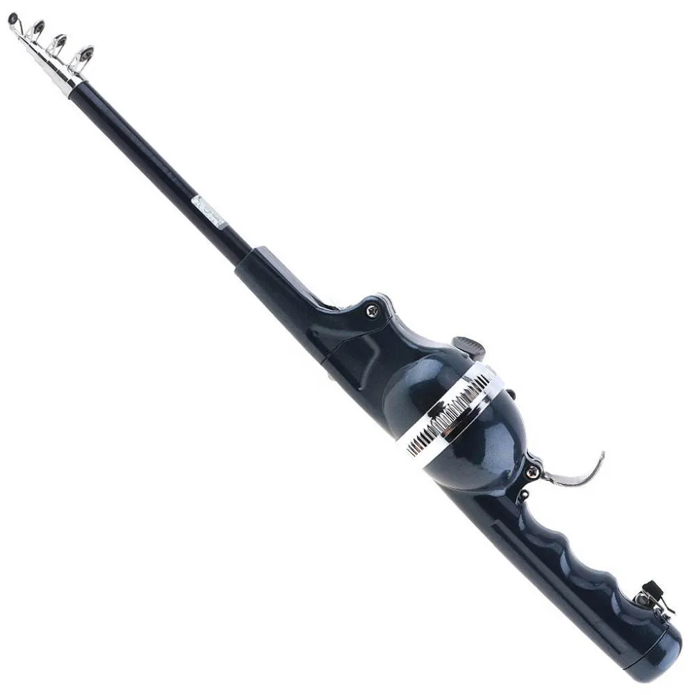Vara de Pesca Carretel de Pesca Linha de Viagem Isca de Água Conjunto com 80m Fibra Dobrável Embutido Portátil Pólo Salgada Inverno Gelo Hastes 1.4m Mar 1 High Quality Esporte e Lazer