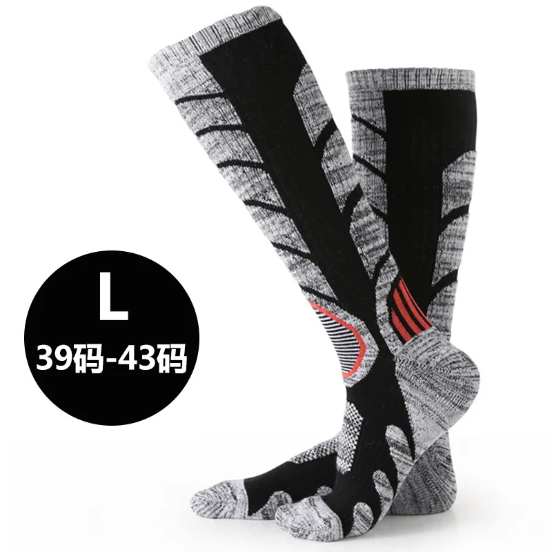 Black red-L Профессиональные гольфы для катания на лыжах мужские/женские зимние толстые теплые хлопковые носки/Чулочные изделия Чулки Лыжные/лыжные теплые носки - Цвет: Black red-L