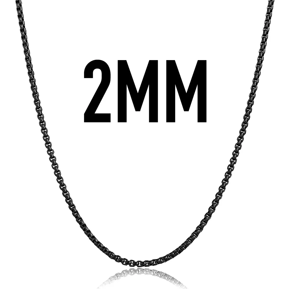 Ожерелье Davieslee для женщин и мужчин, нержавеющая сталь, розовое золото, цветная цепочка, Женское Ожерелье 18-28 дюймов, DKN555 - Окраска металла: 2mm Black
