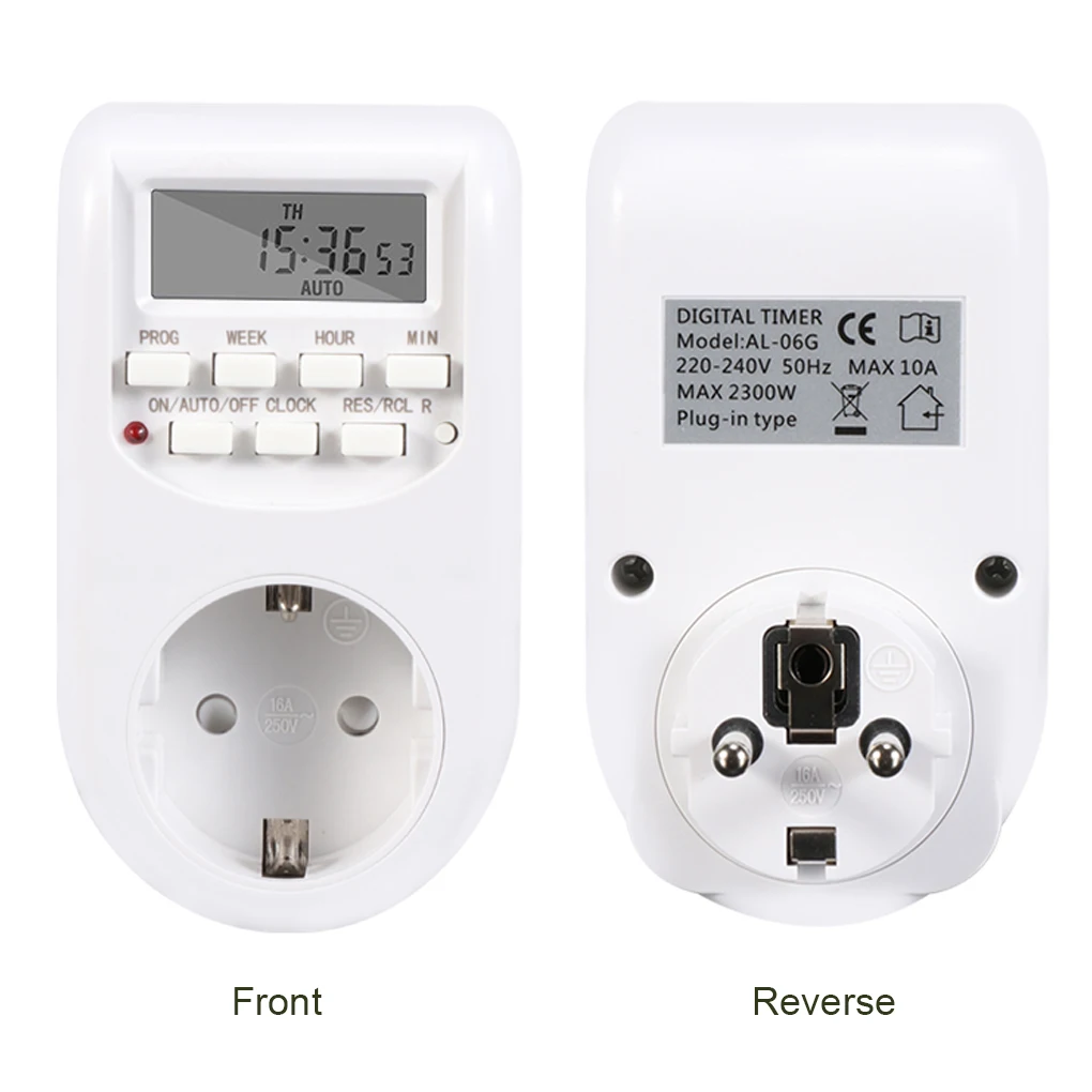 Eu Plug Timer Switch Energy Saving Digital Kitchen Timer Outlet Week ...