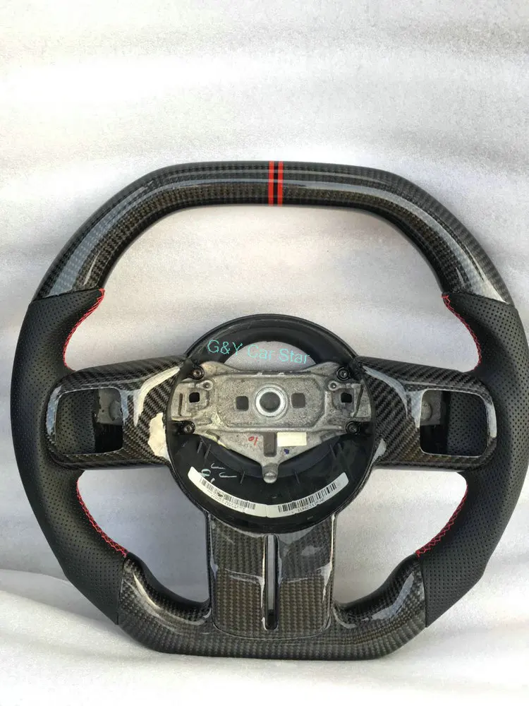 Flat Bottom Top Carbon Fiber/Leather Car Steering Wheel For Jeep Wrangler | Автомобили и мотоциклы