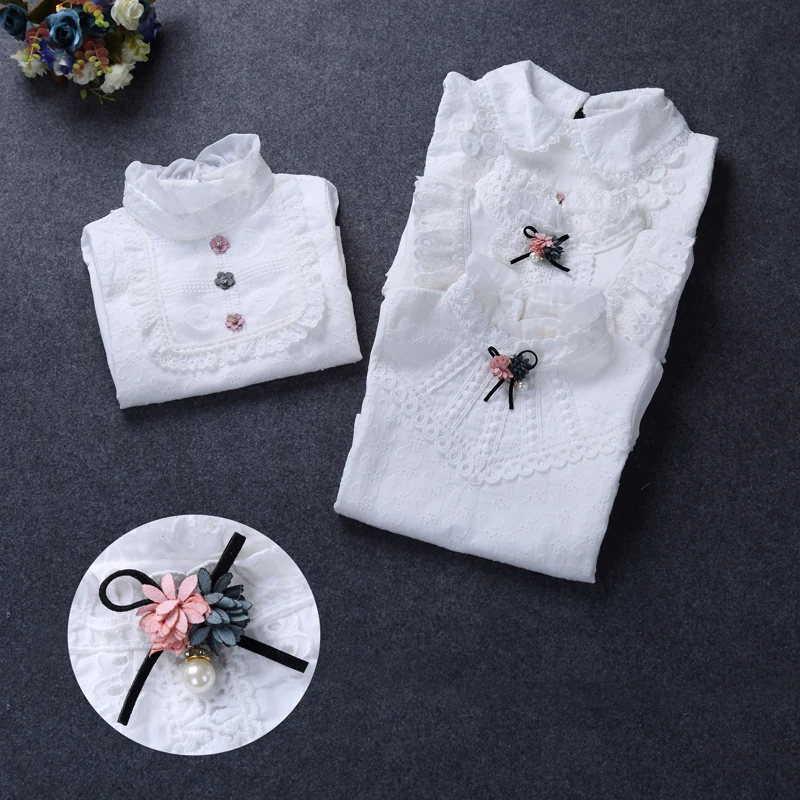 Girls Blouses Children Tops Autumn Girl Blouse Kids Spring Clothes Girls Shirt Long Sleeve 90~160 party ceremony princess