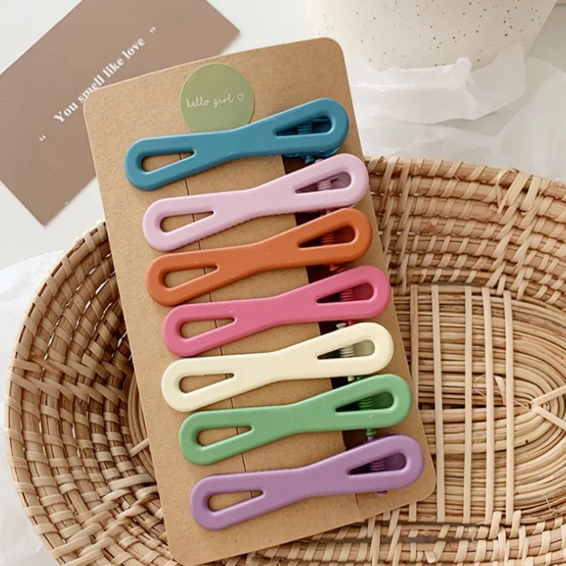 Ins matte color candy hairpin combination sweet wild bangs clip side clip net red hair card 5