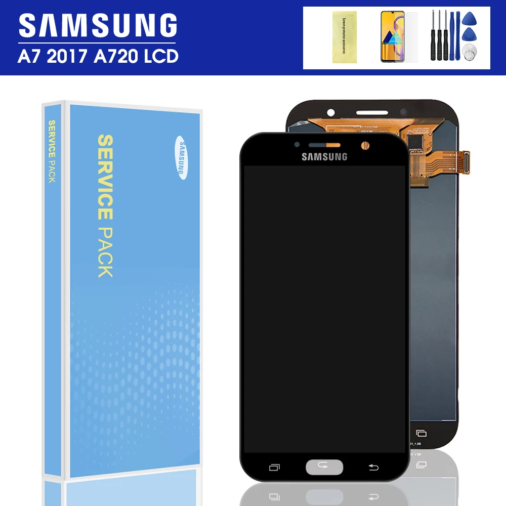 Дисплейный модуль для Samsung Galaxy A7 100% A720 A720F A720M 2017 дюймов | Мобильные телефоны и