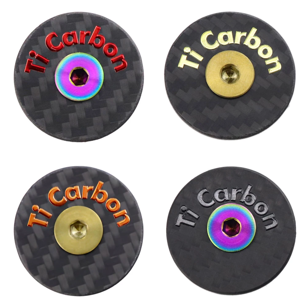 Carbon Bicycle Stem Top Cap Screw 31.8mm-28.6mm 1 1/8" Steerer Fork Tube Headset Cap Cover For bike stem cap bicycle head cap