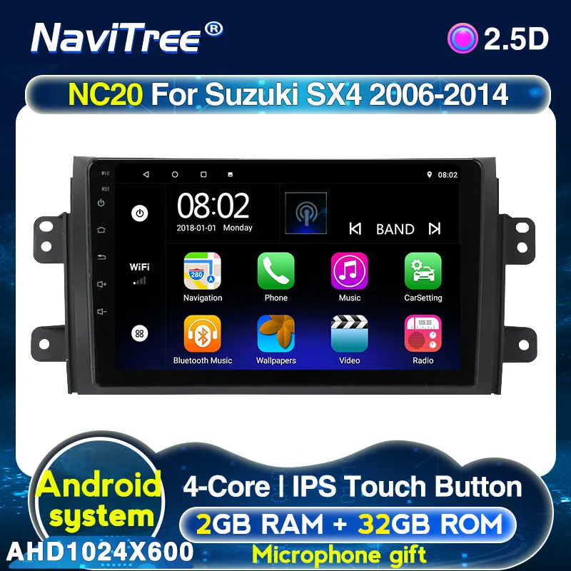 Автомагнитола 2 Din Android 10 для Suzuki SX4 2006-2013 автомагнитола с GPS-навигацией