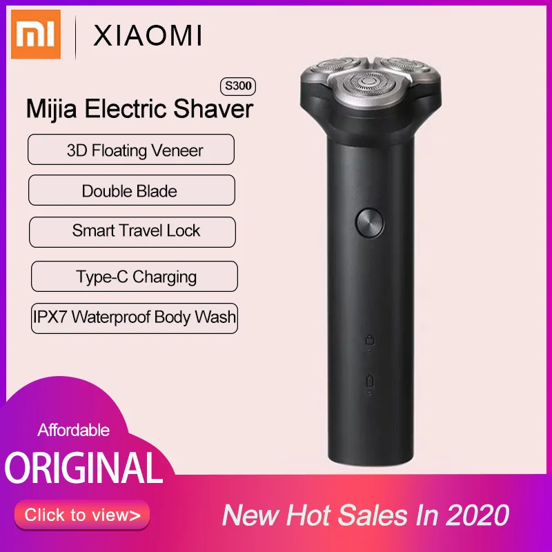 Xiaomi Mijia S300 3D плавающая умная электробритва Type-c зарядка Двухслойное лезвие сухое и