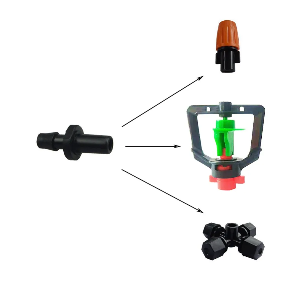 50 шт. 4/7 мм шланг с одной соединитель Парниковый Сад для полива и орошения Системы фиттинги 6 мм разъем для разбрызгивателя
