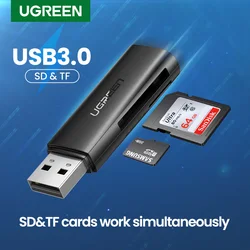 Ugreen – Clé USB 3.0 2.0 avec lecteur de carte TF, SD et micro SD, accessoire de mémoire, adaptateur pour ordinateur portable, outil multifonction intelligent 