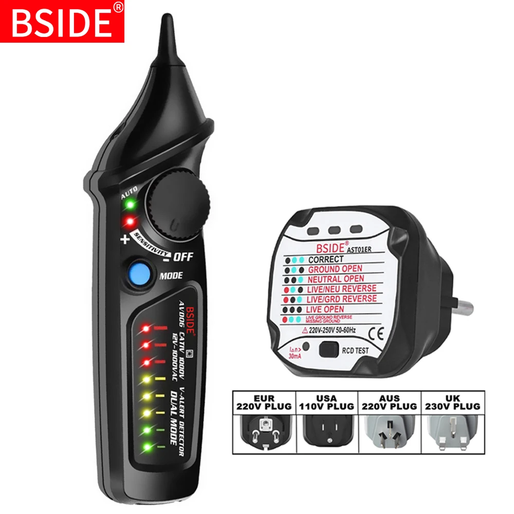 

BSIDE Non-contact AC Voltage Detector 12V-1000V electrical pen tester AVD05