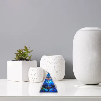 

New Starry Pagoda Sculpture Glass Art Ornament Abstract Hand Blown Glass Ornament Home Decor for Lliving Room Bookshelf Office