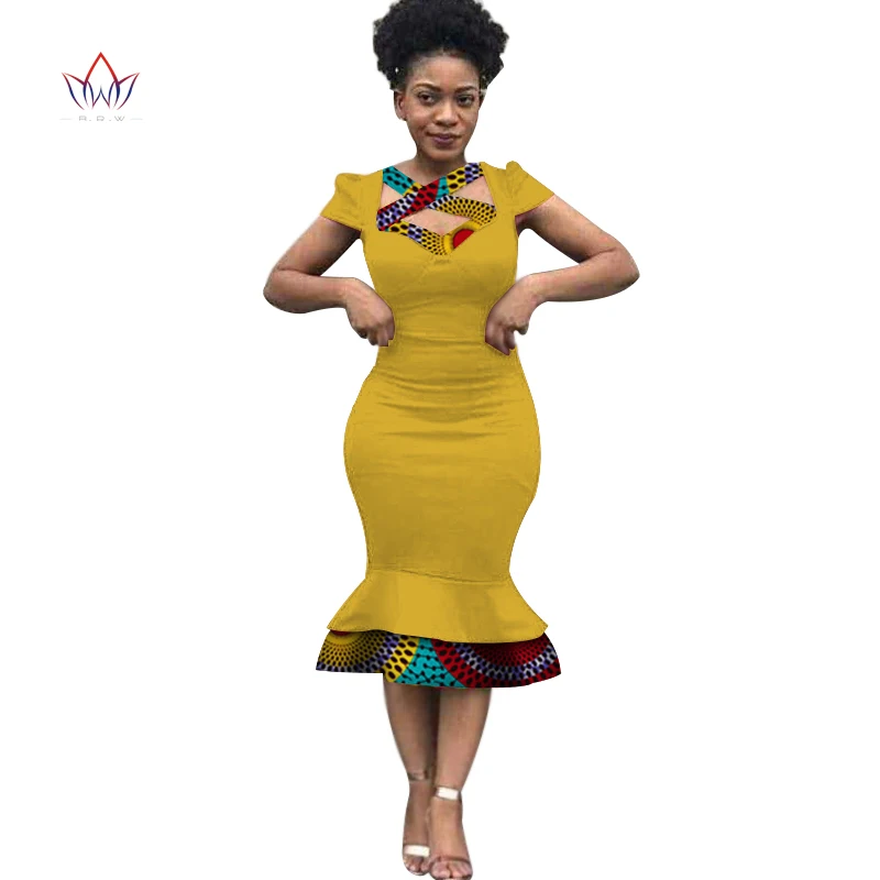 Модное Дашики Африканское женское лоскутное прямое платье одежда Bazin Rihce традиционное Африканское восковое Платье с принтом для женщин WY3231