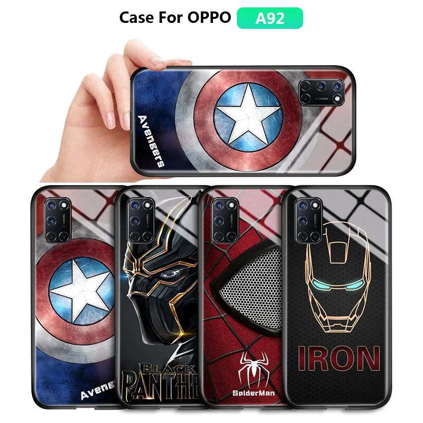 Для OPPO A92 A72 A52 A31 2020 Marvel мстители супергерой чехол Капитан Америка Железный