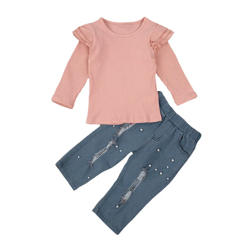 

Baby Girl Long Sleeve Long Pants Two-pieces Newborn Set Letter Printing Leopard Pattern Autumn Spring Outfit Baby Girl Clothing