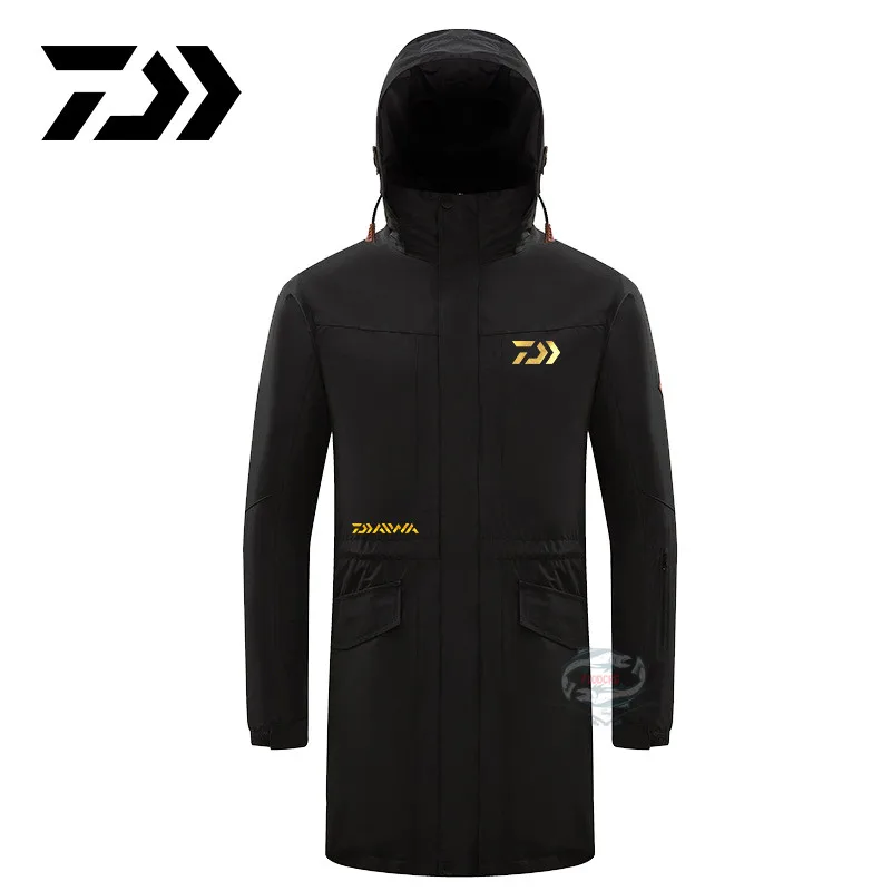 Зимняя одежда для рыбалки Daiwa, комплект из двух предметов, одежда для рыбалки, одежда для рыбалки, Camisas, с капюшоном, для альпинизма, кашемировый костюм - Цвет: Черный