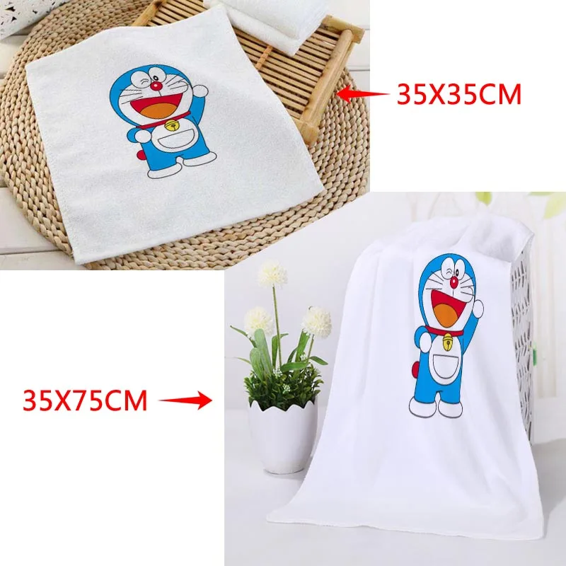 Горячее предложение на заказ Doraemon печать полотенца s квадратные прямоугольные полотенца Размер 35x35 см 35x75 см хлопок полотенце для лица Ткань индивидуальный логотип