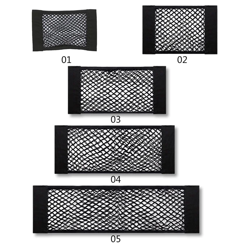 

1pcs Car Nets Back Rear Trunk Seat Elastic String Net Super Sticker Mesh Car Storage Bag Pocket Auto Organizer Seat Back Bag