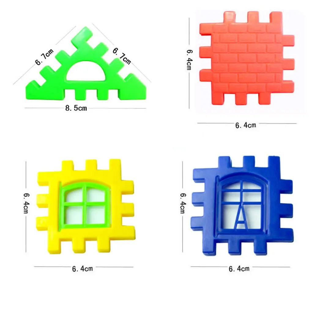 24pcs/lot DIY Plastic Interlocking Building Blocks Construction House Playset Early Educational Enlightenment Toy for Children