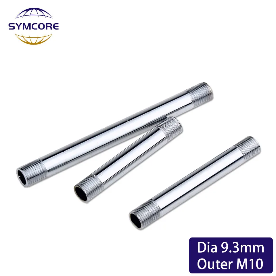 Description Picture 4 of item2pcs Dia 9.3mm Two External Teeth M10 Straight Tube Chrome Iron Rod Hollow Tooth Tube Table Lamp Floor Light Connection Tube