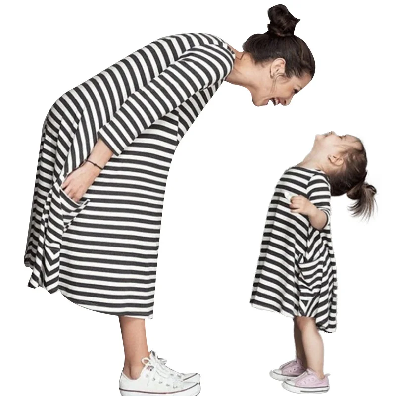 

2019 New Mom and Child Family Fashion Same Kit Little Girl Clothes Mom and Daughter Clothes Baby Clothes Mom and Daughter Dress