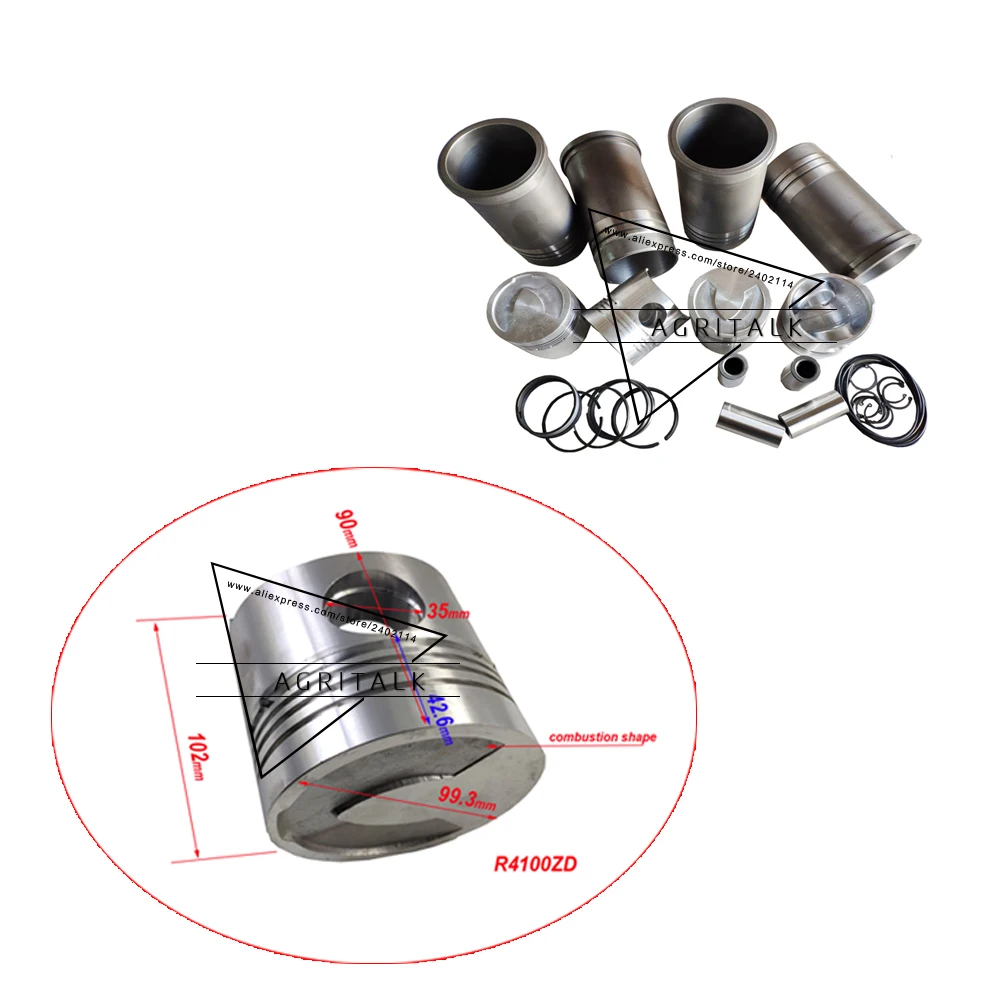 K4100D / K4100ZD / K4100SD 4150ZD / ZH4100 , set of pistons, pins, liners , piston rings , water