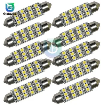

10pcs/Lot 40mm 12 LEDS 3528 SMD Dome LED Bulb Light Interior Festoon Lamp 40mm White