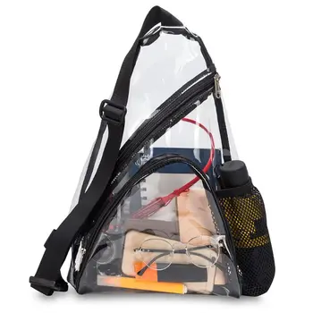 

Unisex Transparent PVC Chest Bag Outdoor Sport Sling Shoulder Crossbody Pack 517D
