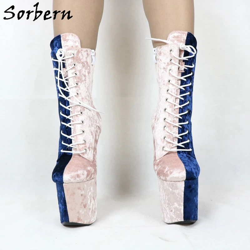 Sorbern-Botas blancas y negras para mujer, zapatos de plataforma con  cordones, de Color personalizado, Sexy, sin tacón, pezuña - AliExpress  Calzado