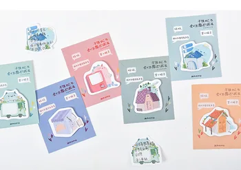 

Cute house spirit series Sticky Notes Memo Pad planer stickers Paper Notepad Stationery Papeleria School Supplies notes