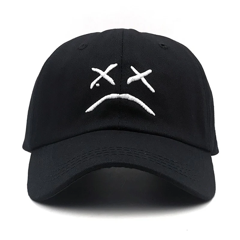 Fashion Sad Face Unisex Baseball Cap Cotton Embroidery Sad Boy Dad Hat Men Women Adjustable Outdoor Sports Summer Caps CP0389 (4)