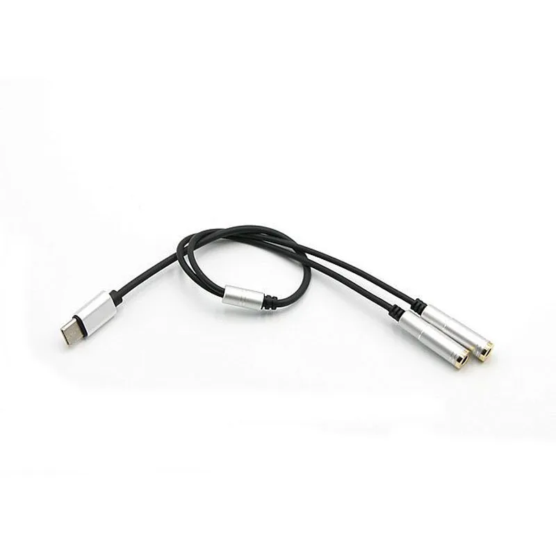 1 шт. USB 3 Тип C к двойному 5 мм разъему кабель папа женскому наушнику аудио разъем