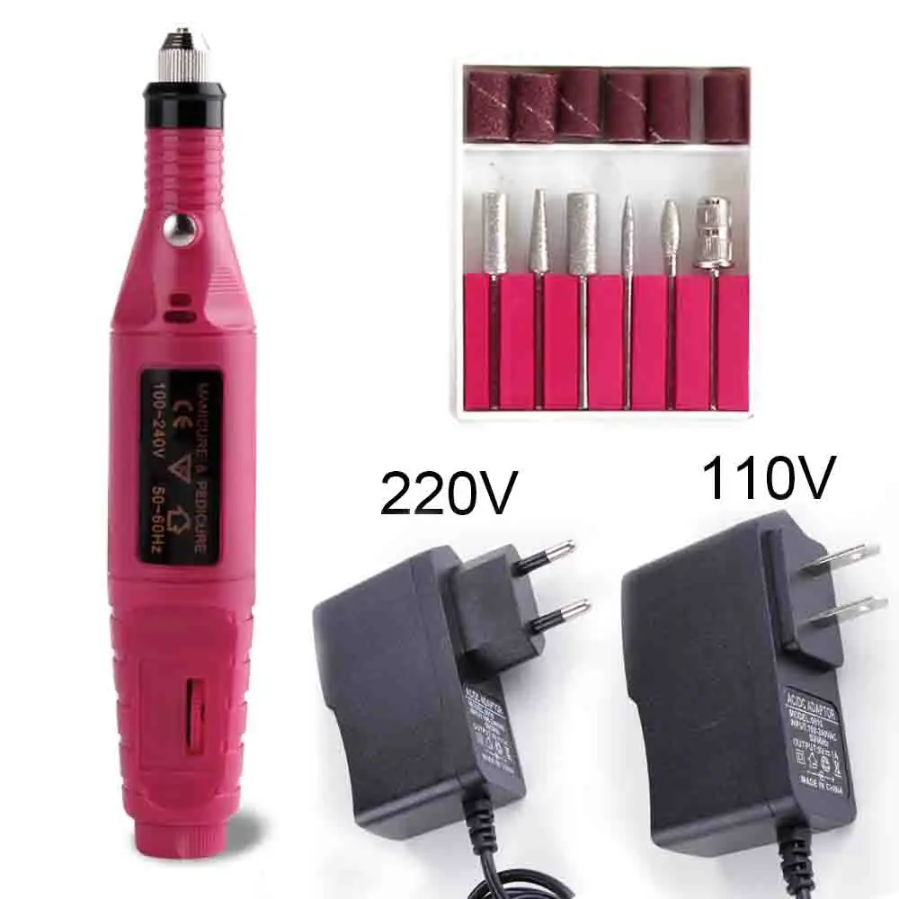 1Set Professional Electric Nail Drill Machine For Manicure Power Mini Drills Pen Pedicure Nail File